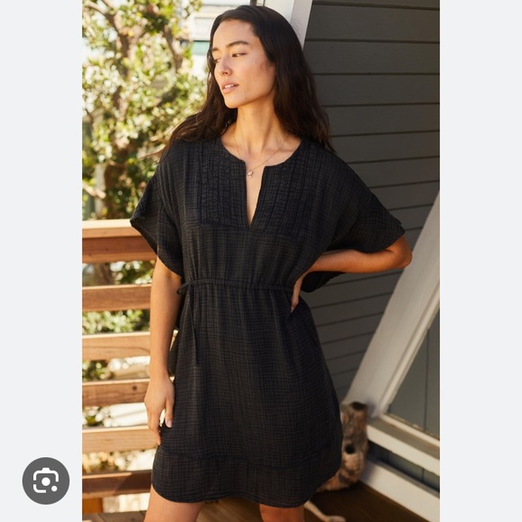 RUFFLED COVER-UP MINI DRESS - Picture 1 of 10